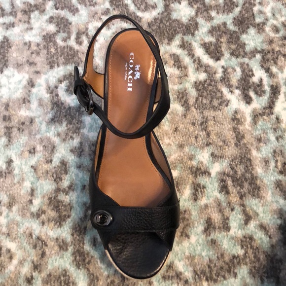 COACH Wedge Sandals with turnlock top - Picture 3 of 4